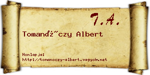 Tomanóczy Albert névjegykártya