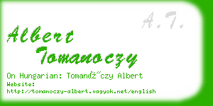 albert tomanoczy business card